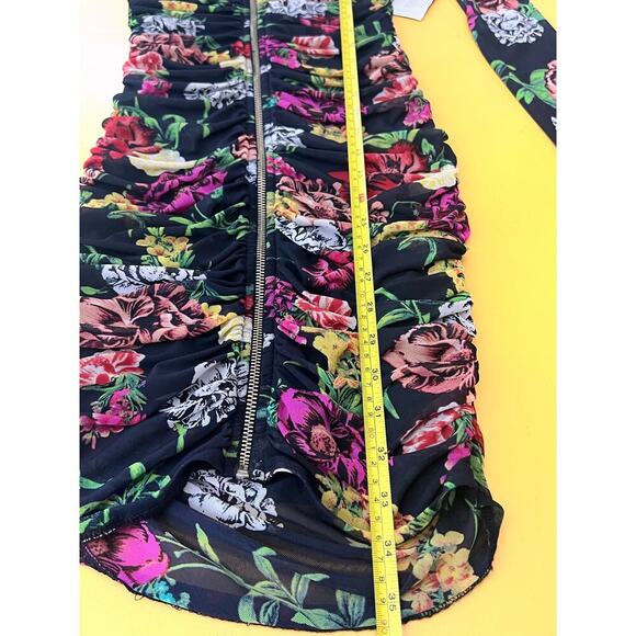 GUESS Los Angeles Y2K Kinzie Floral Long Sleeve Zip Front Size Small NEW - Picture 11 of 11